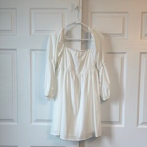 White Peasant Babydoll Mini Dress
